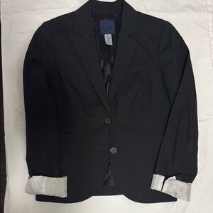 J. Crew Black Blazer Single-Breasted Notched Lapels